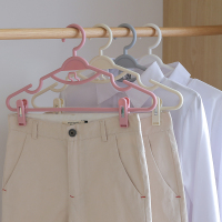 家用可伸缩衣架裤架塑料多功能可连挂带夹子防滑衣挂衣撑晾衣服架