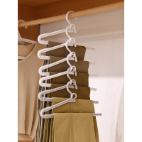 10个装防滑裤架成人衣架塑料叠加无痕裤撑家用衣柜收纳省空间裤挂