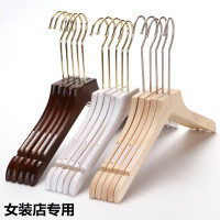 实木衣架批发服装店专用衣挂女装婚纱短袖衣架子防滑木质裤架衣架