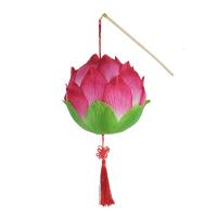 节日用品新年热卖绸布灯笼led发光手提莲花荷花灯儿童舞蹈道具灯