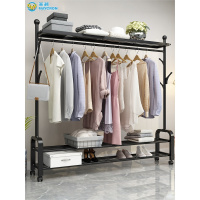 简易挂衣架落地单杆式晾衣架折叠卧室家用多功能衣帽架凉晒衣架子