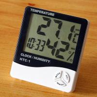 高精度室内家用婴儿房电子温湿度计壁挂台式数显温度湿度计带闹钟