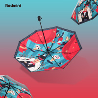 原创设计手绘插画晴雨伞星空遮阳伞女太阳伞三折伞防晒轻