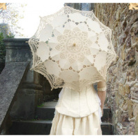 山东泰山手工花边长柄蕾丝伞阳伞新娘伞刺绣洋伞舞台走秀伞
