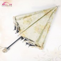 防晒太阳伞女防紫外线小巧便携晴雨两用蕾丝二折遮阳伞少女心ins