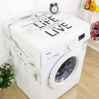 北欧简约大理石滚筒洗衣机罩冰箱防尘罩防晒棉麻防水盖布床头柜巾