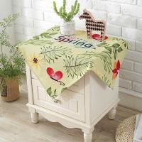 布艺棉麻床头柜防尘盖布全自动滚筒洗衣机防尘罩套单开冰箱盖巾