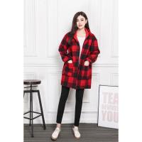 法兰绒罩衣女反穿衣长袖加绒加厚厨房围裙羽绒服外套工作服大褂子