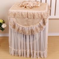 立体盘花布艺洗衣机罩蕾丝刺绣洗衣机防尘罩波轮全自动洗衣机盖巾