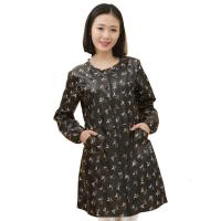 围裙韩版时尚厨房修身女式长袖拉链防水防油污罩衣简约工作服