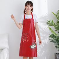 美术生画画长款皮围裙pu皮革防水防油烟塑料加大成人耐磨水产专用