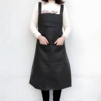 防水防油皮革围裙三口袋PU厨房做饭成人男女围腰加厚加大工作围兜