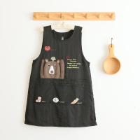 韩式时尚防水防油污厨房罩衣烘焙花艺咖啡厅画画工作服无袖围裙