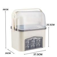 厨房调料收纳盒带盖防尘套装调料罐置物架调味品厨房用具家用盐罐