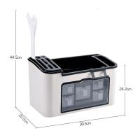 厨房多功能调味品调料收纳盒整理箱置物架瓶罐四格一体式组合套装