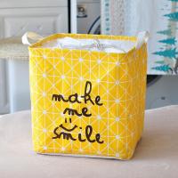 品悠生活 抽绳束口防尘布艺整理箱子可折叠居家杂物玩具收纳盒(大号 40*35*42H)