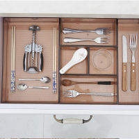 抽屉收纳盒套装隔板透明塑料自由组合分类餐具整理厨房分隔盒