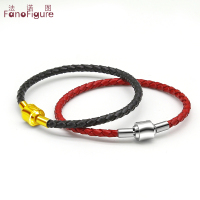 手绳皮编织手链绳DIY串珠饰品搭配男女款情侣红黑首饰绳子