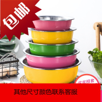 不锈钢盆五件套彩色圆形厨房家用加厚加深盆套装汤打蛋和面洗菜盆