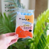 薄荷士多 萌萌哒猫咪洗碗巾 日式洗碗刷百洁布海绵双面宠物碗具