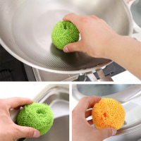 彩色纤维清洁球厨房不沾油洗碗刷锅神器不丝家用钢丝球清洁用品