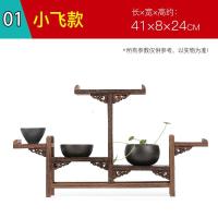 鸡翅木小博古架紫砂茶壶架子红木刻木头工艺品摆件奇石花盆底座