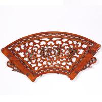 东阳木挂件香樟木扇形中式花壁挂壁饰仿旧刻墙壁装饰工艺品