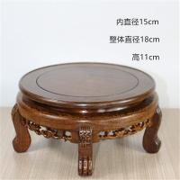 鸡翅木花盆底座实木刻工艺品摆件花盆底座圆形盆景佛像鱼缸底座