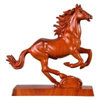 木马摆件十二生肖马实木马到成功刻办公室桌面摆设红木工艺品