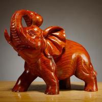 花梨木刻大象摆件是实木质一对象家居客厅玄关装饰品红木工艺品