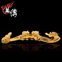 花梨木吉祥如意摆件喜上眉梢实木刻杨木如意客厅装饰工艺品