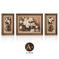 欧式客厅装饰画沙发背景墙大气挂画餐厅玄关壁画油画美式三联画