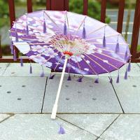 古代女子古装汉服油纸伞 摄影走秀道具伞防雨飘带伞古风伞流苏伞