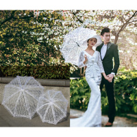 白色蕾丝花边伞新娘伞遮阳伞婚纱摄影道具伞儿童道具伞婚庆装饰伞
