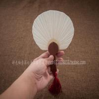 中国风复古宣纸工艺迷你扇子摄影道具流苏小团扇工笔画风摆件道具