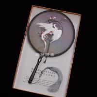 刺绣团扇苏绣扇子古风宫扇汉服舞蹈绣花扇子紫光檀双面绣工艺扇子