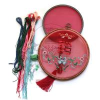 设计师原创居家装饰中国古风团扇双喜刺绣工艺扇挂件摆件DIY材料