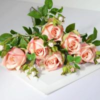 玫瑰花仿真花样板房高档客厅餐桌花摆设高品质装饰摆件干花束假花