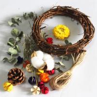干花藤编花环手工DIY材料包圣诞挂车挂新娘头饰永生花度假旅拍