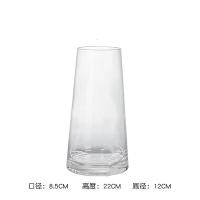 轻奢T型描金玻璃花瓶透明 客厅鲜花插花花器 餐桌北欧装饰品摆件