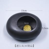 陶瓷小水滴插花花器禅意日式中式剑山花盆底座花泥迷你