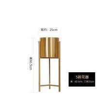 现代轻奢大花瓶摆件北欧客厅落地装饰品美式家居插花金属大号花器