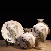欧式陶瓷花瓶三件套干花插花器客厅博古架玄关摆件家居酒柜装饰品