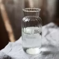 日式迷你水培条纹玻璃花瓶 手工花器 手作小玻璃瓶桌面花器zakka