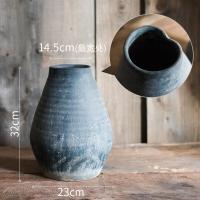 灰色系手工粗陶罐花器花瓶花盆红陶黑陶土陶做旧仿古古董
