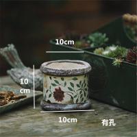 出口外贸复古仿古做旧田园风格北欧风粗陶土陶多肉花盆花器瓶