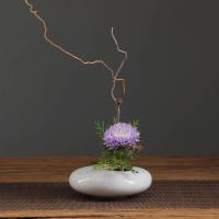 家居插花陶瓷花瓶 出口花盆 迷你百搭 摆件 茶席 剑山插花器