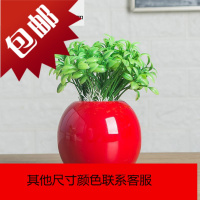 小圆球花瓶装饰品仿真豆芽创意客厅摆件陶瓷装饰插花花瓶花器