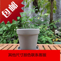 仿水泥红陶花盆多肉绿植花器北欧工业水泥风陶土透气花盆配带托盘