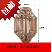 复古新中式竹编悬挂风灯庭院户外落地烛台民宿家居软装样板房摆件
